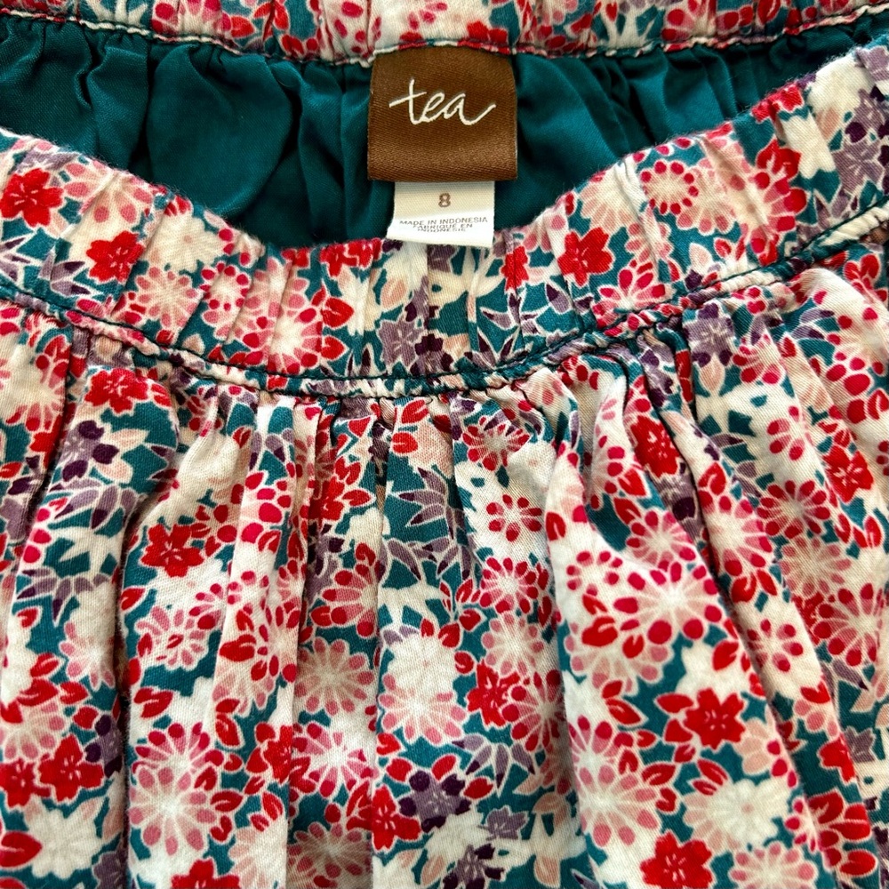 Tea Collection Girls, Size 8, Fully Lined, 100% Cotton Skirt with Elastic Waist